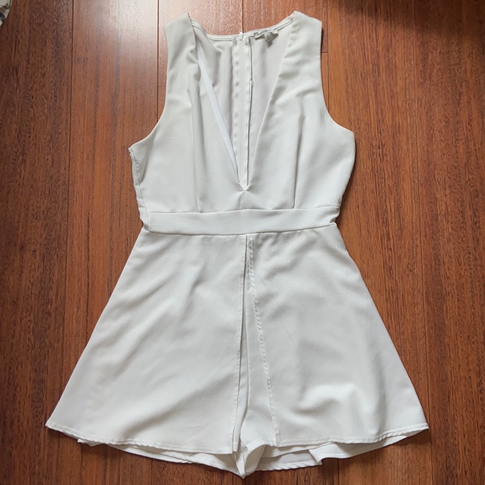 White Low-Cut Romper
